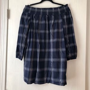 A&F Plaid Off-the-Shoulder Dress